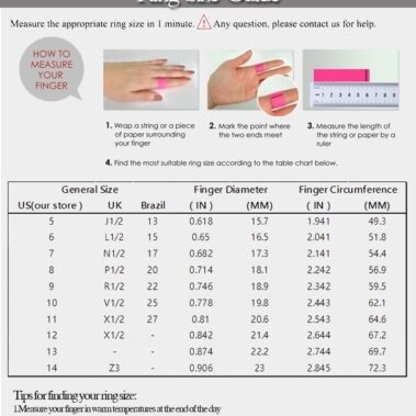 Ring size chart