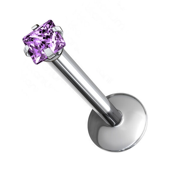 Τιτάνιο Labret Piercing με Ζιργκόν – Υποαλλεργικό & Κομψόsquare purple Labret μπαρα διαμαντι σκουλαρικι αυτι τραγος helix medusa Monroe piercing asteri kardia tetragono heart square star round threaded stone kosmima πιρσινγκ lampret λαμπρετ conch diamantaki Τιτάνιο labret piercing με ζιργκόν, διαθέσιμο σε πολλά χρώματα και σχήματα. Βιδωτό και υποαλλεργικό, ιδανικό για διάφορα piercing αυτιού και χειλιού. Labret μπαρα διαμαντι σκουλαρικι αυτι τραγος helix medusa Monroe piercing asteri kardia tetragono heart square star round threaded stone kosmima πιρσινγκ lampret λαμπρετ conch diamantaki