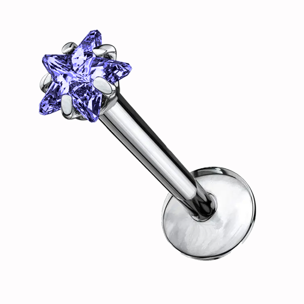 Τιτάνιο labret piercing με ζιργκόν, διαθέσιμο σε πολλά χρώματα και σχήματα. Βιδωτό και υποαλλεργικό, ιδανικό για διάφορα piercing αυτιού και χειλιού. Labret μπαρα διαμαντι σκουλαρικι αυτι τραγος helix medusa Monroe piercing asteri kardia tetragono heart square star round threaded stone kosmima πιρσινγκ lampret λαμπρετ conch diamantaki
