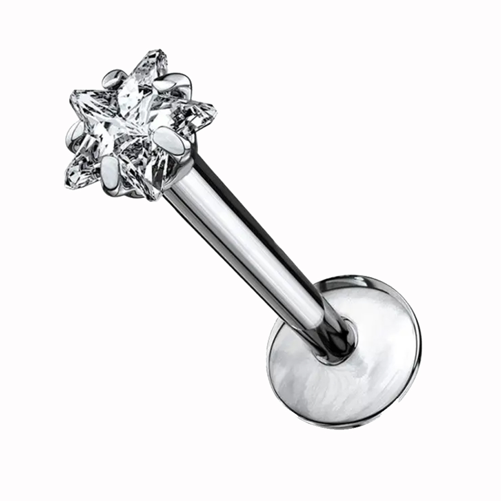 Τιτάνιο labret piercing με ζιργκόν, διαθέσιμο σε πολλά χρώματα και σχήματα. Βιδωτό και υποαλλεργικό, ιδανικό για διάφορα piercing αυτιού και χειλιού. Labret μπαρα διαμαντι σκουλαρικι αυτι τραγος helix medusa Monroe piercing asteri kardia tetragono heart square star round threaded stone kosmima πιρσινγκ lampret λαμπρετ conch diamantaki