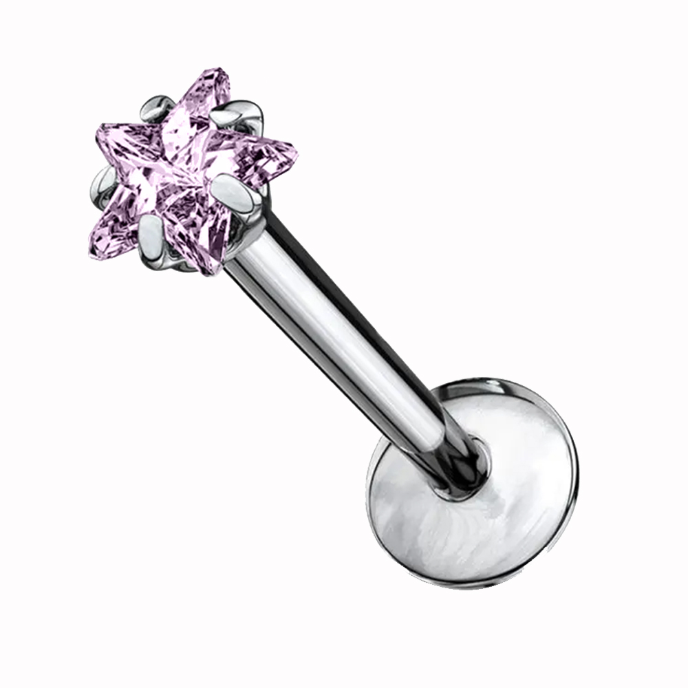Τιτάνιο labret piercing με ζιργκόν, διαθέσιμο σε πολλά χρώματα και σχήματα. Βιδωτό και υποαλλεργικό, ιδανικό για διάφορα piercing αυτιού και χειλιού. Labret μπαρα διαμαντι σκουλαρικι αυτι τραγος helix medusa Monroe piercing asteri kardia tetragono heart square star round threaded stone kosmima πιρσινγκ lampret λαμπρετ conch diamantaki