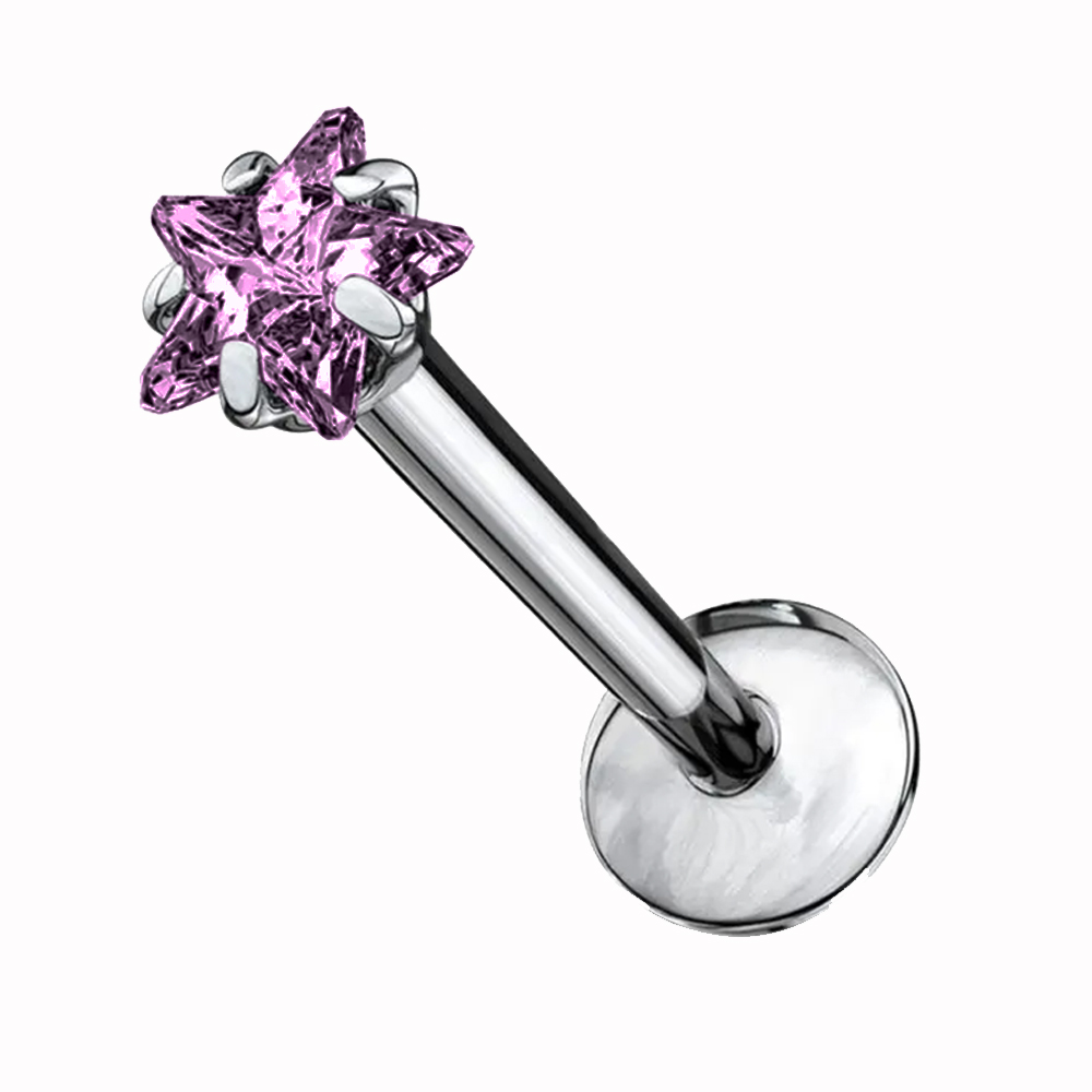 Τιτάνιο labret piercing με ζιργκόν, διαθέσιμο σε πολλά χρώματα και σχήματα. Βιδωτό και υποαλλεργικό, ιδανικό για διάφορα piercing αυτιού και χειλιού. Labret μπαρα διαμαντι σκουλαρικι αυτι τραγος helix medusa Monroe piercing asteri kardia tetragono heart square star round threaded stone kosmima πιρσινγκ lampret λαμπρετ conch diamantaki