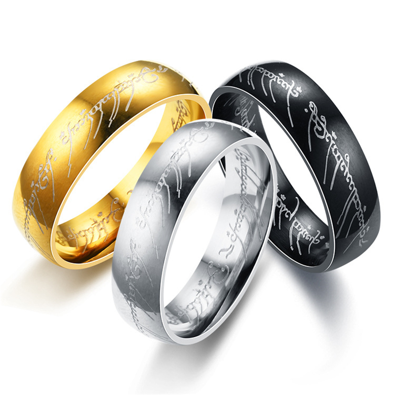 Δαχτυλίδι Lord of the Rings από Ανοξείδωτο Ατσάλι – One Ring, Unisex, Συλλεκτικό, Gold, Silver, Black