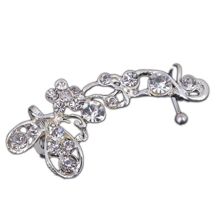 Ear cuff πεταλούδα με κλειδί του σολ — Ασημί