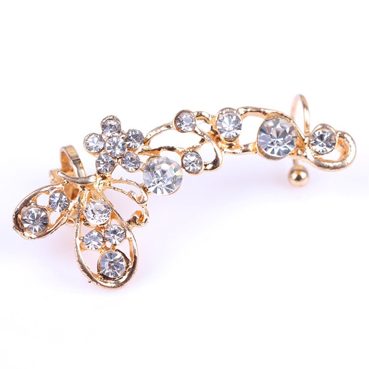 Ear cuff πεταλούδα με κλειδί του σολ — Χρυσό