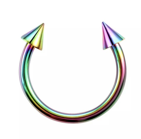 Rainbow κρίκος septum τύπου πέταλο με μυτερά κωνικά τελειώματα – SKU 14114, 14113, 14112 Rainbow κρίκος septum τύπου πέταλο με μυτερά κωνικά τελειώματα